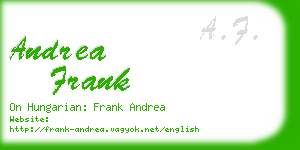 andrea frank business card